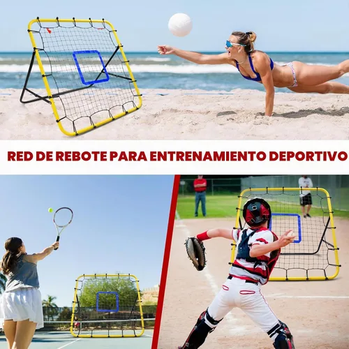 Vista 6 de Eastgoing Baseball and Softball Rebounder Net,Baseball Pitching Net with Pitching Target,Multi-Angle Bounce Back Net for Volleyball Rebounder