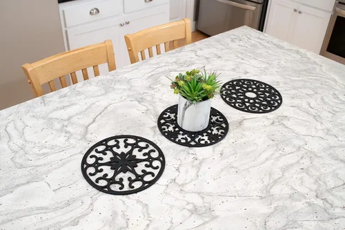 Vista 6 de GASARE, salvamanteles de silicona extra grandes, gruesos, de 10 pulgadas para platos calientes, ollas y sartenes, almohadillas calientes para Negro