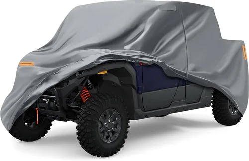 Vista 9 de Cubierta impermeable para UTV compatible con Polaris, cubierta para exterior de 6 capas con ventilaciones de aire, cremallera en la puerta