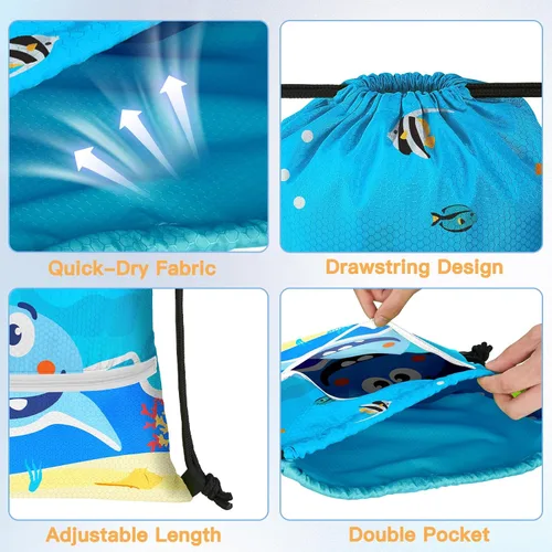 Vista 4 de Mochila con cordón bolsa de cuerda, Big Shark, Classic