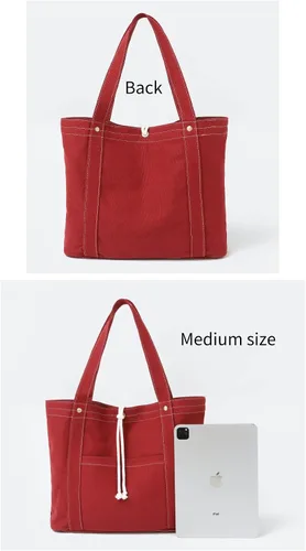 Vista 3 de Jeelow Bolso de mano de lona Bolso de hombro Crossbody Bolsas con bolsillos para hombres y mujeres