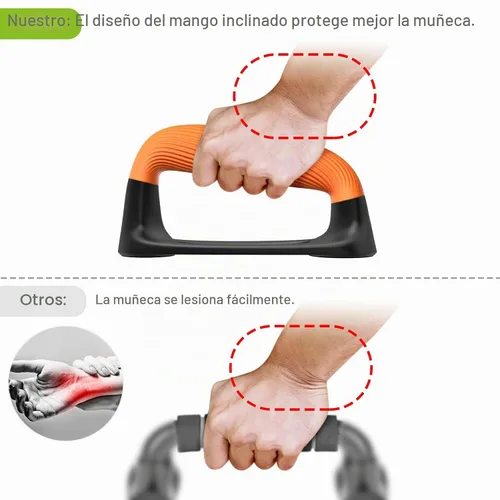Vista 3 de Kipika Barras para Flexiones, Soportes de Flexiones con Mango de Plástico Suave Engrosado, Base Estable y Antideslizante, Mangos para Flexiones A