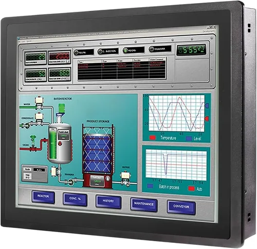 Vista 2 de 15" 4:3 Industrial Integrado Panel táctil PC todo en uno, pantalla táctil capacitiva, 2* COM/6* COM, RS232 o RS485, HDMI, USB, VGA, Windows 10 o 2*