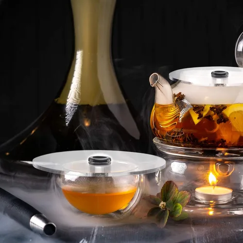 Vista 2 de 3 fundas para tazas de pistola de ahumar, tapas de infusor, fundas de bebidas de cóctel, accesorios para pistolas de fumar para copas de vino