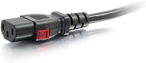 Vista 3 de Cable de alimentación C2G, cable de extensión corto, cable de extensión de alimentación, cable de alimentación de bloqueo, 10A, 250V, negro, 1 pie