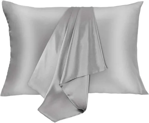 Vista 11 de JOGJUE Funda de almohada de seda para el pelo y la piel, 2 unidades, 100% seda de mora, funda de almohada hipoalergénica, suave, transpirable, ambos