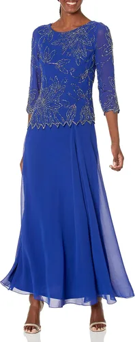 Vista 7 de J Kara Vestido con cuentas florales 3/4 para mujer Negro (black/Gun)
