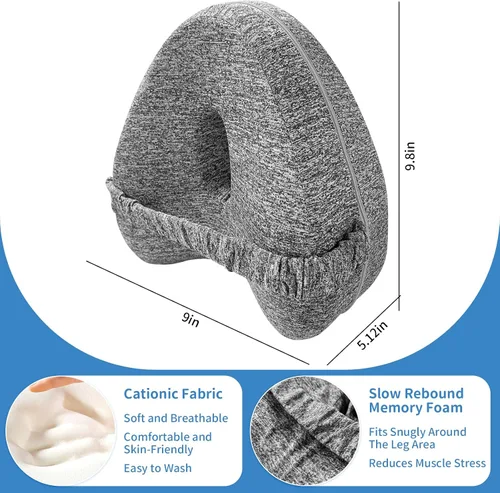 Vista 7 de Almohada de rodilla para dormir de lado, almohada de pierna con correa elástica, almohada de columna vertebral suave para dormir de lado, almohadas
