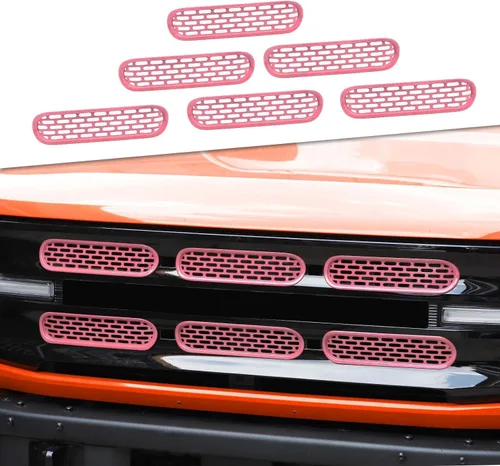 Vista 13 de JeCar Insertos de rejilla delantera, marco de rejilla de malla, accesorios exteriores compatibles con Ford Bronco 2021-2023, color negro