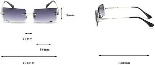 Vista 4 de MINCL - Gafas de sol rectangulares pequeñas para mujer, ultraligeras, color caramelo, sin marco