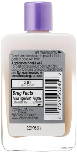 Vista 2 de L 'Oreal Paris Magic Nude Liquid Powder Bare Skin Perfecting SPF 18 de maquillaje, 0,91 onza, Marfil claro