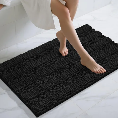 Vista 105 de Yimobra Tapetes de baño lavables, de chenilla súper suave y absorbente, para suelo y alfombra, de secado rápido, antideslizante, para bañera y Beige