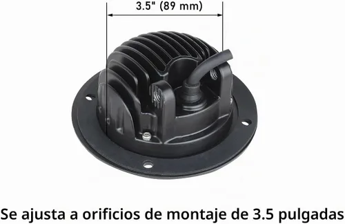 Vista 2 de Lightronic Luces LED redondas de 3.5 pulgadas para todo terreno, 6000 K blanco frío, haz de inundación ancho, luz de marcha atrás y respaldo