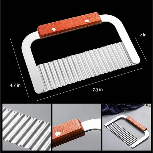 Vista 8 de peicees 2pcs acero inoxidable Wavy & Straight Jabón Moho Molde Cortador de Pastel Herramientas de Corte Set