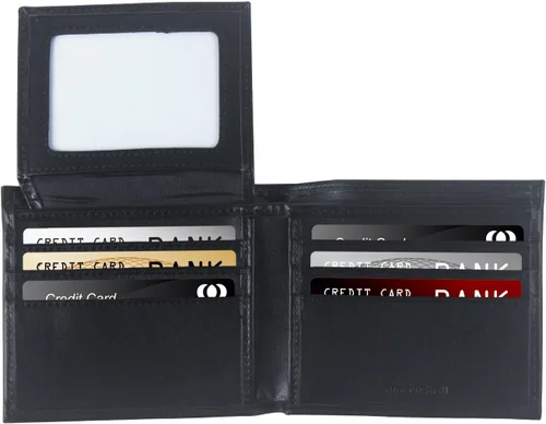 Vista 4 de Armour Shell Cartera de cuero genuino con bloqueo RFID tarjeta de crédito de protección premium