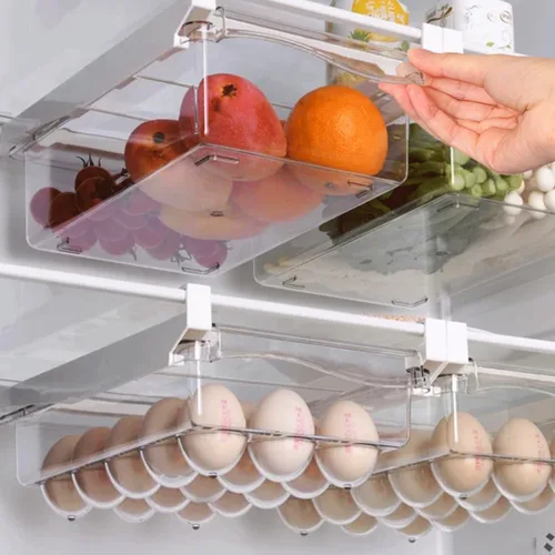 Vista 9 de Yatmung Paquete de 2 Organizadores de Cajón Deli Extra Grandes para Refrigerador Extraíble - Organizador de Cajón de Refrigerador y Contenedores