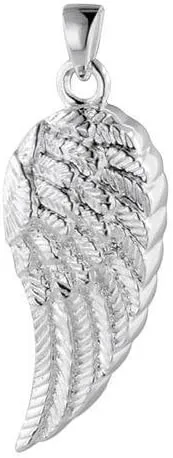 Vista 4 de Perfect Memorials Joyería de cremación de plata de ley Wing of an Angel (1 cupulgadas), hermoso collar de recuerdocolgante de urna conmemorativa