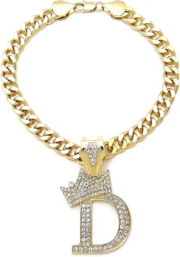 Vista 14 de Collar de cadena con letra inicial cubana para perro, collar de cadena para mascotas, gato, collar para cachorro (S, 25 cm)