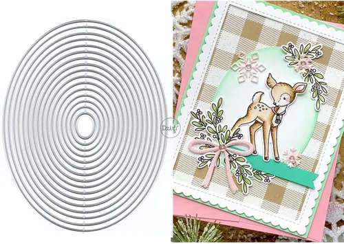 Vista 20 de DzIxY Troqueles de corte de metal con borde de encaje para kit de fabricación de tarjetas, troqueles de papel de relieve, plantillas de máquina de 10