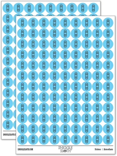 Vista 12 de Vendaje de lesiones médicas más de 200 pegatinas redondas - acabado brillante - tamaño de 0.50 pulgadas - negro