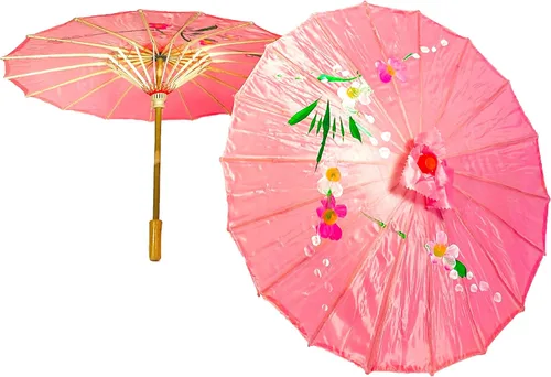 Vista 27 de TJ Global Paquete de 2 paraguas chinos japoneses para niños, 22 pulgadas, para bodas, fotografías, disfraces, cosplay, decoración y otros eventos, 2