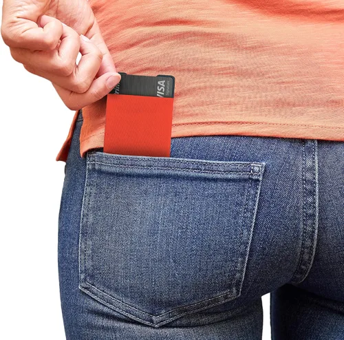 Vista 34 de Modern Carry Cartera delgada para tarjetas de crédito ultrafina