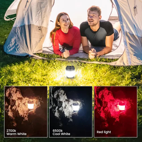 Vista 2 de Sofirn LT1S - Linterna LED para campamento, linterna recargable con luz regulable de 2700K a 6500K, luz roja, 500 horas de duración de la batería