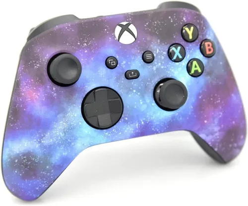 Vista 2 de Controlador inalámbrico personalizado compatible con PC, Windows 10+, Series XS y One (Serie XS Blue Galaxy)