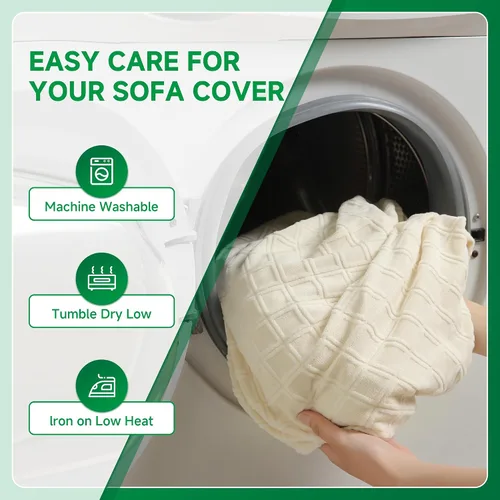 Vista 6 de OHSIO Funda para sofá, funda elástica para sofá, fundas lavables para cojín de asiento suave, funda seccional para sofá en forma de L, protector