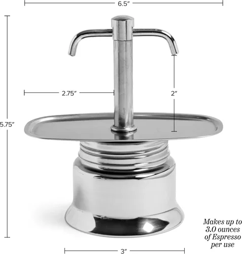 Vista 6 de Kings County Tools Cafetera de Café de Dos Bocas de 2 Tazas - Cafetera Espresso de Acero Inoxidable para Estufa - Máquina de Café Italiana