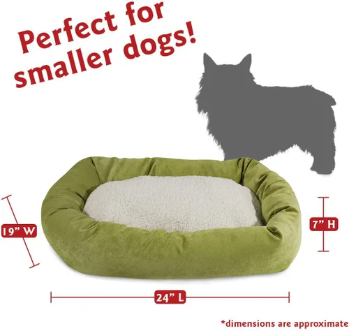 Vista 2 de Cama para perro de 24 pulgadas Apple Villa Collection Sherpa Bagel