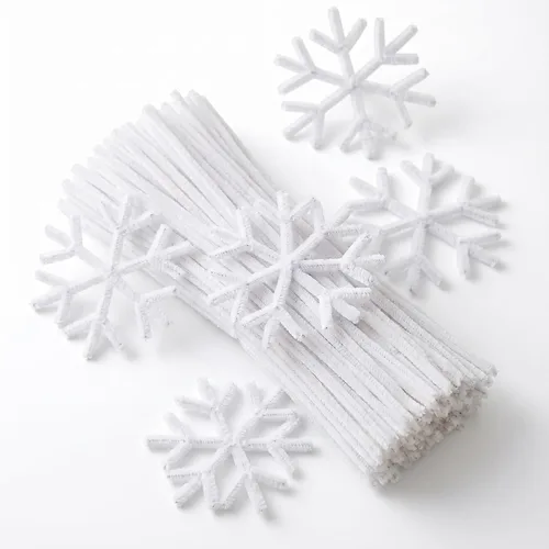 Vista 2 de Limpiapipas blancas Tallos de chenilla 200 piezas para decoración de manualidades, manualidades, creativas (0.24 x 12 pulgadas) 1