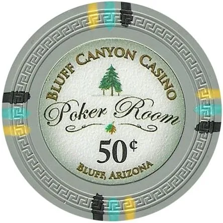 Vista 5 de Bluff Canyon - Juego de muestras de fichas de póquer de arcilla de 14 gm, 12 fichas nuevas