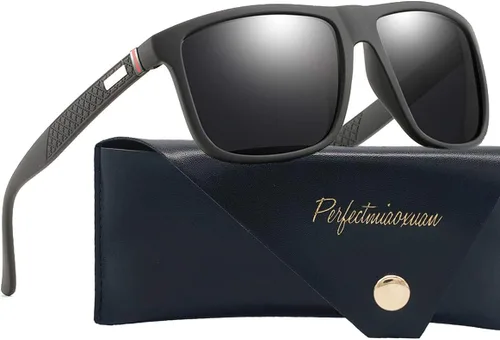 Vista 2 de Perfectmiaoxuan Lentes de sol polarizados para hombresmujeres marco ligero lentes piloto HD gafas de golf, conducción, pesca y viaje