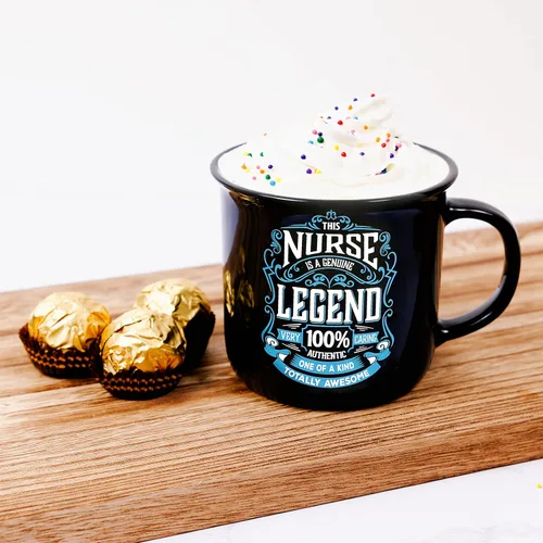 Vista 2 de Pavilion Gift Company - Nurse Genuine Legend - Taza de cerámica para fogata de 13 onzas, taza de café de doble cara, 1 unidad, paquete de 1, 3.75 x