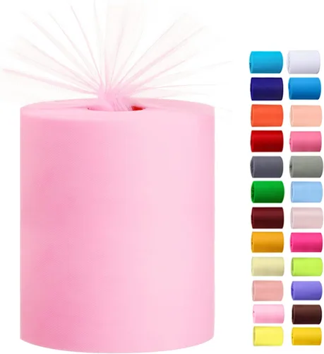 Vista 25 de Rollos de tul de 6 pulgadas por 100 yardas (300 pies) de tela de carrete de tul para bricolaje, faldas tutú, bodas, baby shower, manualidades