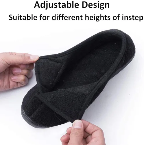 Vista 2 de Git-up Pantuflas para diabéticos de espuma viscoelástica para mujer, artritis, edema, ajustables, con puntera cerrada, con pies hinchados, cómodas