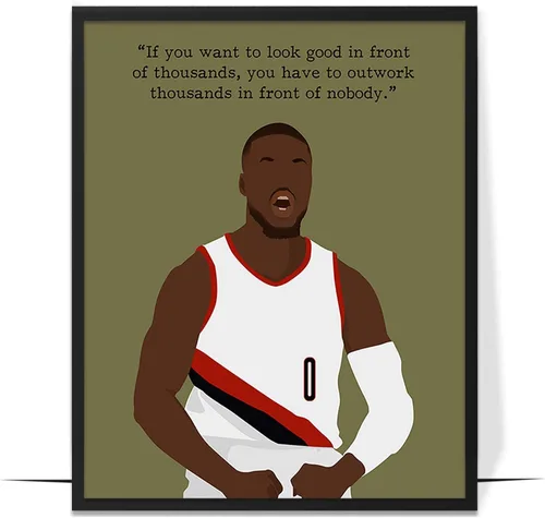 Vista 11 de LOLUIS Arte de pared motivacional, citas inspiradoras de baloncesto, sin marco, 8 x 10 pulgadas, ilustraciones dibujadas a mano, dormitorio