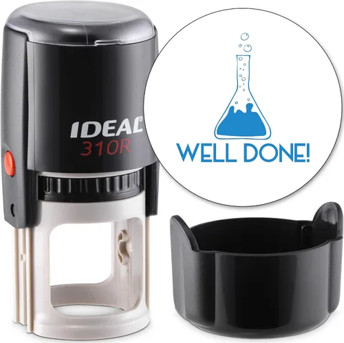 Vista 39 de MaxMark Sello autoentintado redondo para profesor, un placer enseñar, serie jumbo, estilo TS301 con tinta azul