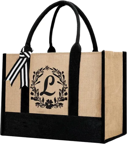 Vista 104 de Bolsa de mano personalizada de yute para mujeres, regalos para el día de la madre, regalo de Navidad de cumpleaños para mujeres y amigas
