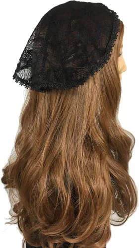 Vista 4 de PAMOR Capilla Cap Velo Floral Encaje Mantilla Inspirado Círculo Cabeza Redonda Cubierta