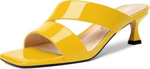 Vista 16 de SKYSTERRY Sandalias de tacón bajo con punta abierta para mujer, con tacón bajo, de 2 pulgadas Beige