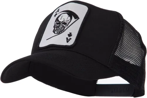 Vista 6 de e4Hats Skull and Choppers Gorra de malla con parches militares bordados