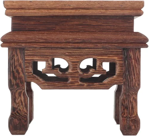Vista 4 de Mini soporte de exhibición de taburete de madera de estilo chino, estante de exhibición de macetas de jardín, soporte decorativo para elevador