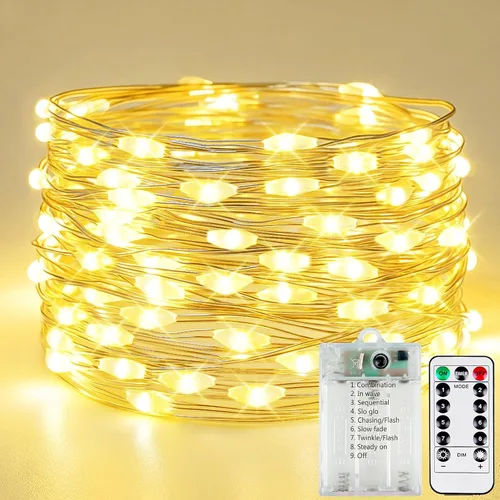 Vista 25 de 30LED Acorn Fairy Lights Battery Operated Fall String Lights Indoor Decor Remote Control, 8 Lighting Modes, IP44 Waterproof, Timer & Dimmable
