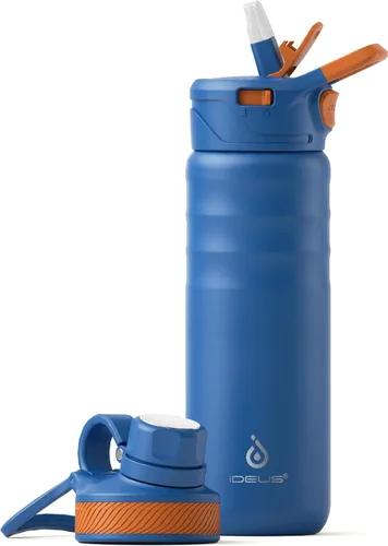 Vista 25 de IDEUS Botella de agua aislada de 12 onzas, botella de agua aislada de acero inoxidable para la escuela, botellas aisladas con pajitas a prueba