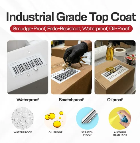 Vista 4 de Rockland Guard Etiquetas térmicas directas de 3 x 1 pulgada (1,300/rollo) - Etiquetas de código de barras FNSKU de Logística de Amazon, etiquetas