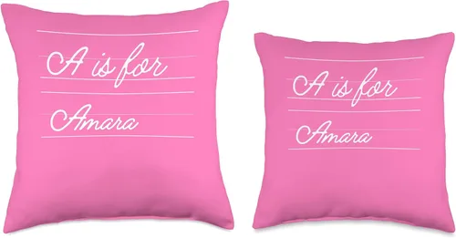 Vista 3 de Name Amara Classroom Daughter Custom School Kids Almohada personalizada A is for Amara Name Student Kindergarten, 18 x 18 pulgadas, multicolor
