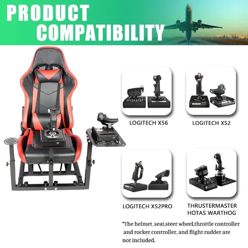 Vista 4 de Gazzyt G29 Flight Racing Simulator Cockpit Large Shifter Platform Fit for Logitech G920 G923,Thrustmaster T248,Hotas Warthog X52 X56 without