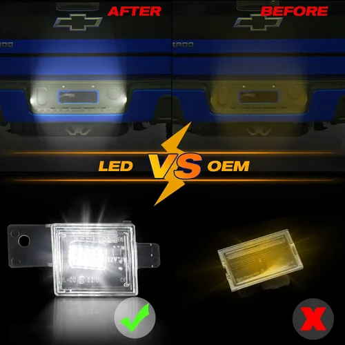 Vista 6 de Gempro Luz LED para matrícula, montaje de lámpara trasera para Chevy Silverado GMC Sierra 1500 2500HD 3500HD 2014-2023, 6000K blanco